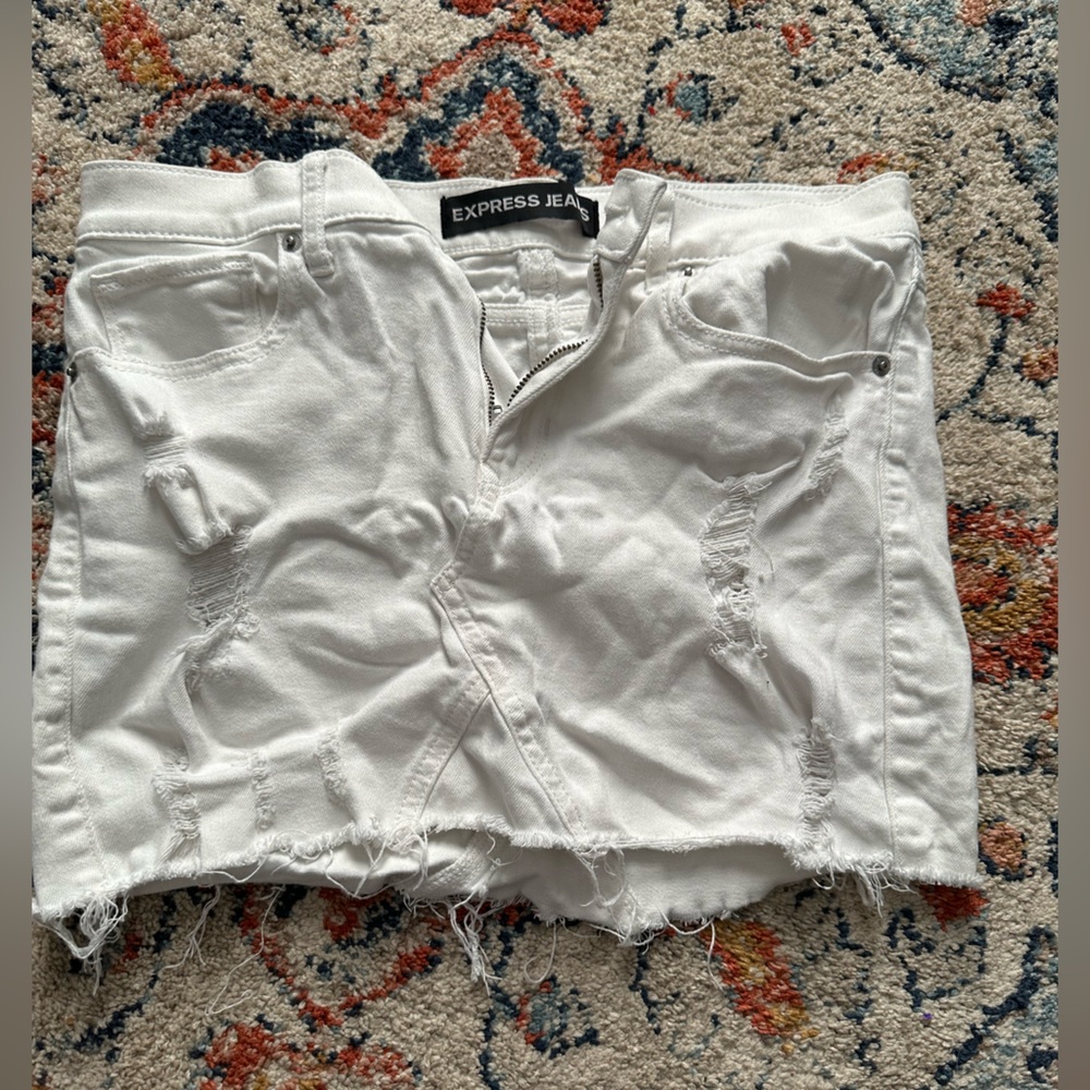 White Express Jean Skirt
